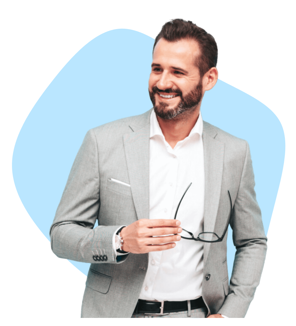 man on phone using linkedin to grow his business