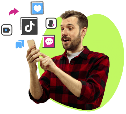 man on phone using tiktok to grow his business