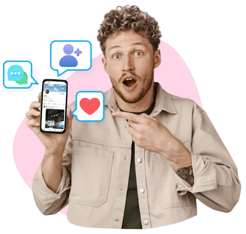 woman smiling because her twitter account became famous