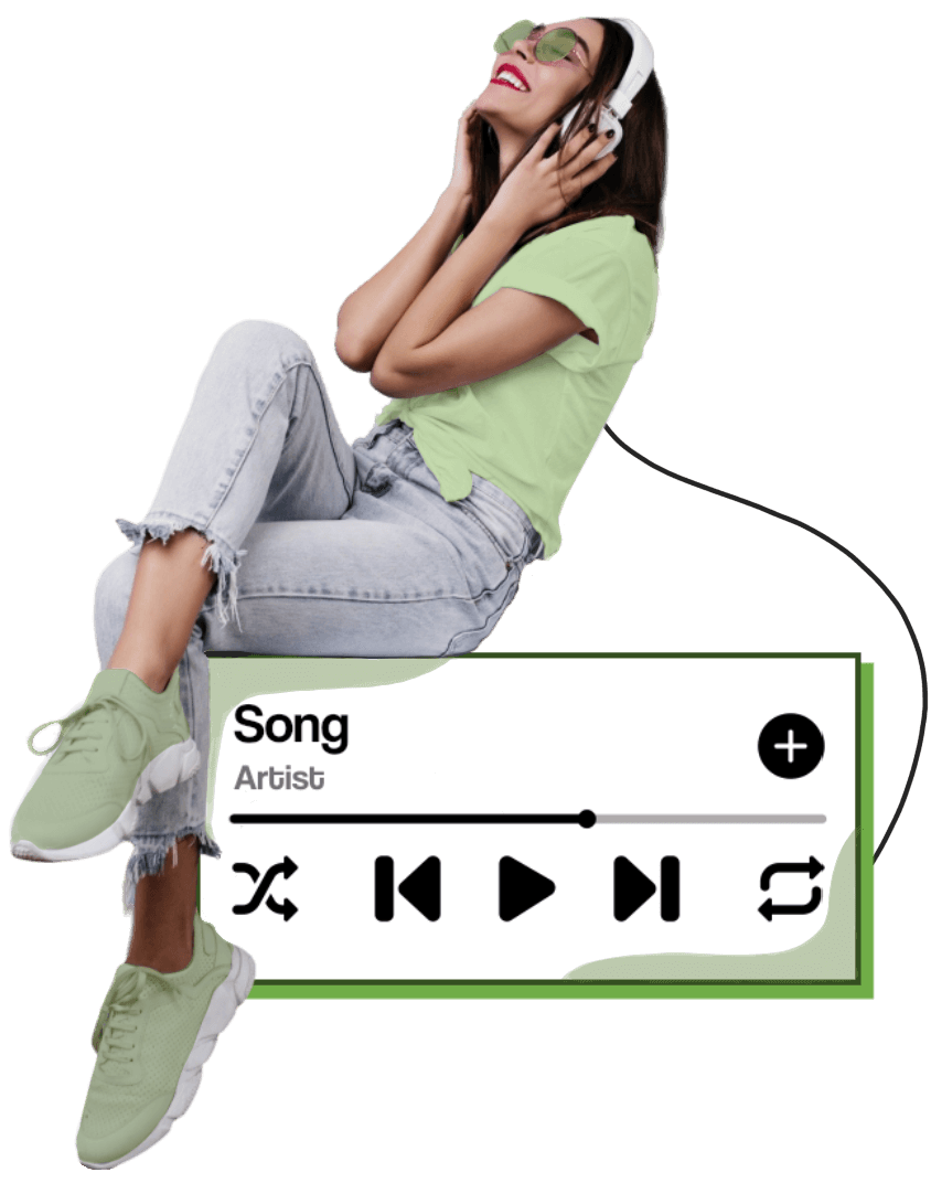 woman on her phone standing in front of the tiktok app