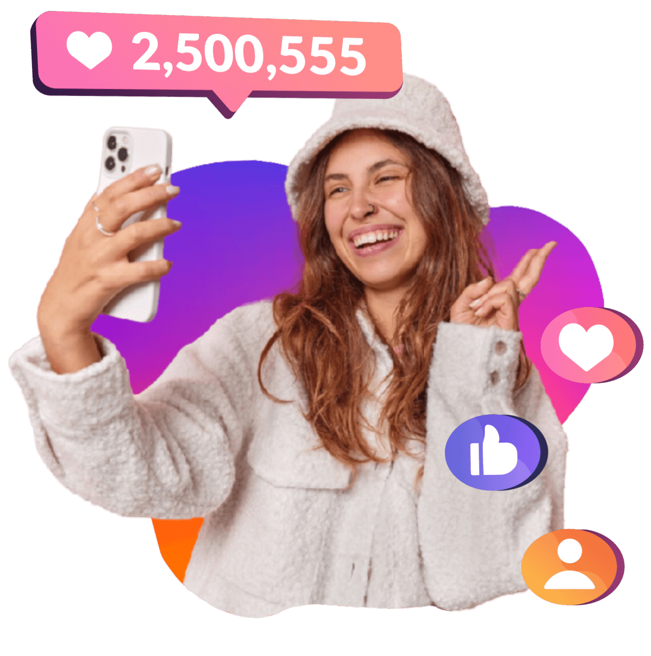 woman on her phone standing in front of the tiktok app