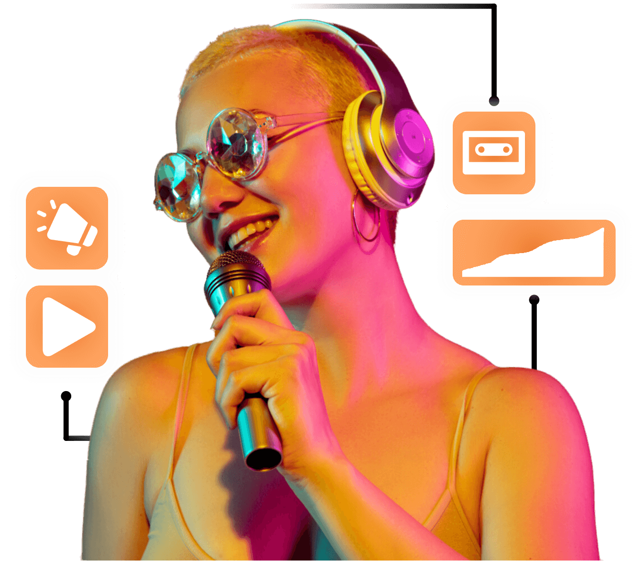 woman on her phone standing in front of the tiktok app