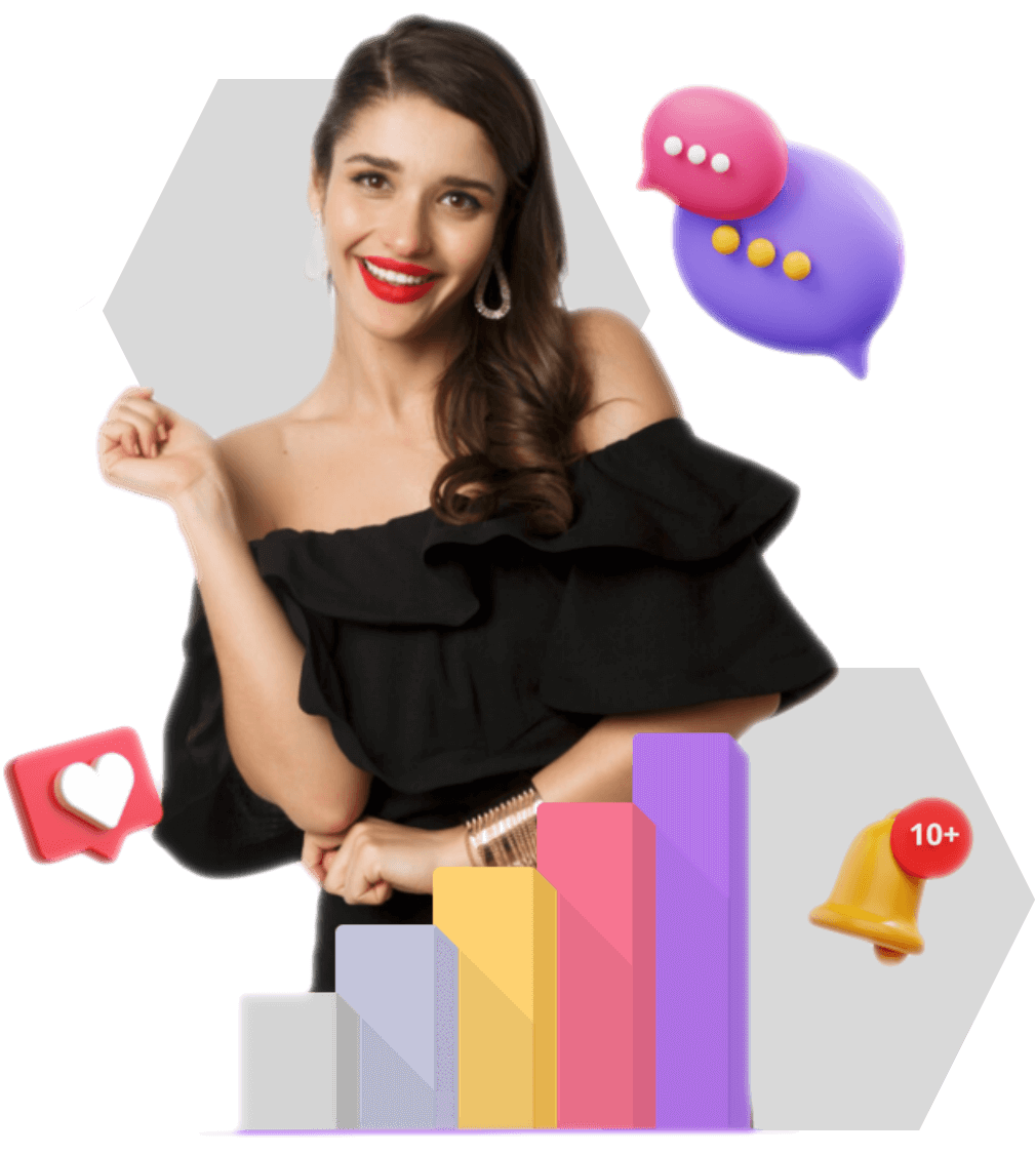 woman on her phone standing in front of the tiktok app